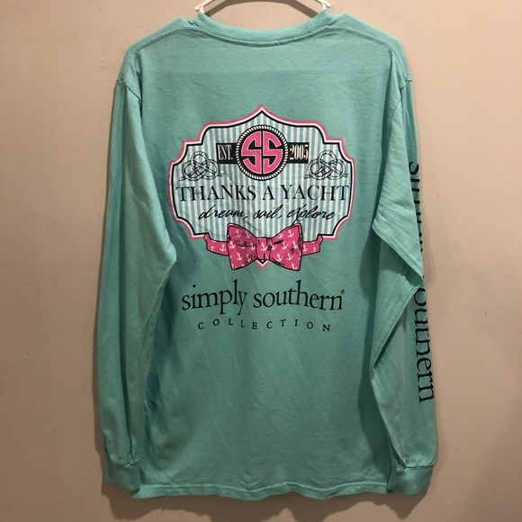 Simply Southern Tops - Simply southern thanks a Yacht long sleeve blue